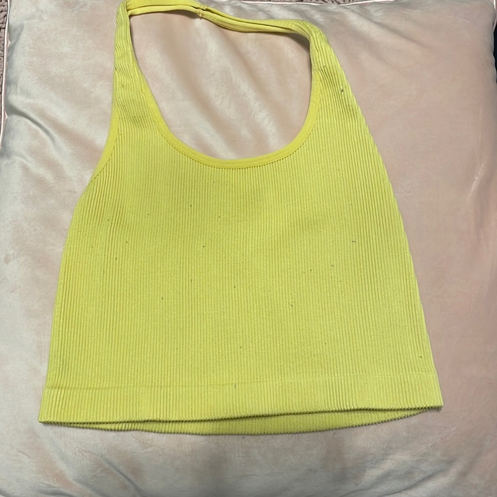yellow halter top